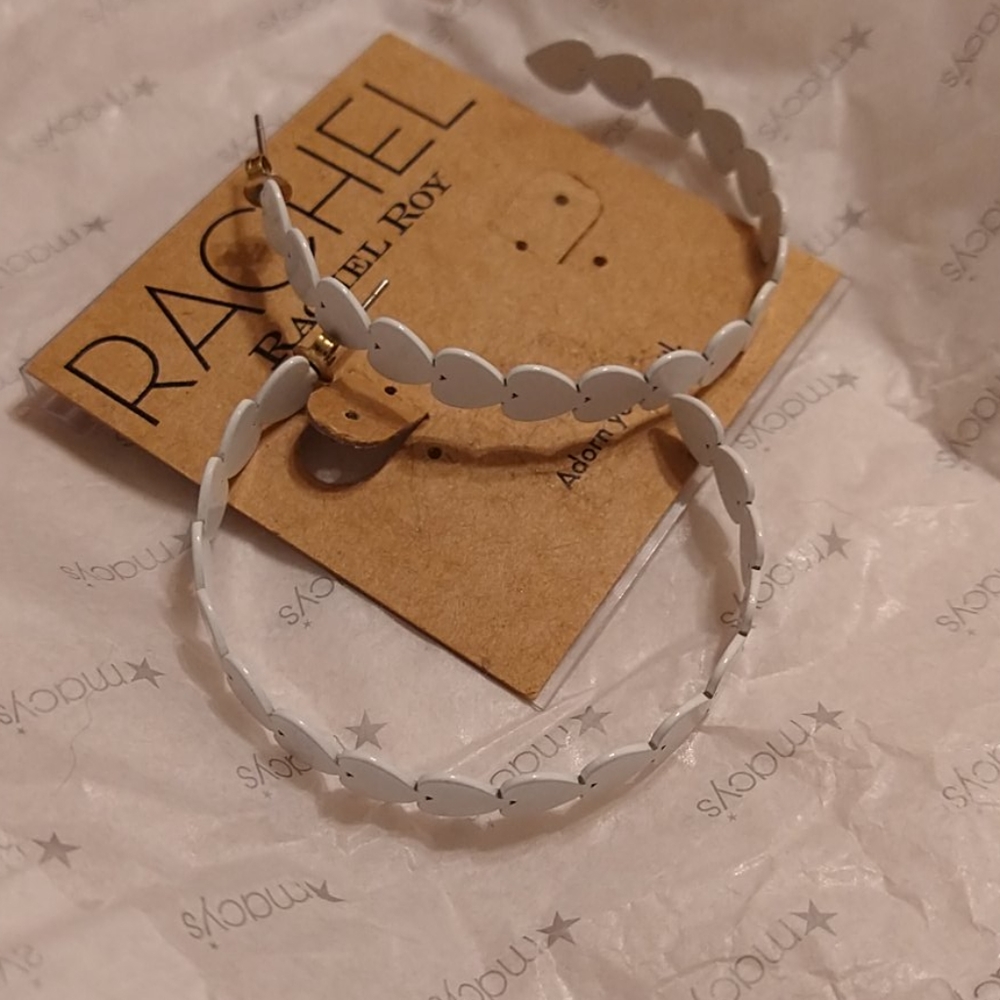 White heart half hoops
